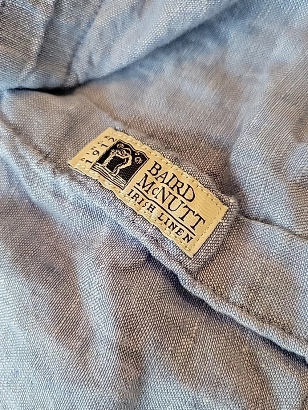 J Crew Shirt Men's Small Blue Baird‎ McNutt Irish Linen Button Down Short Sleeve